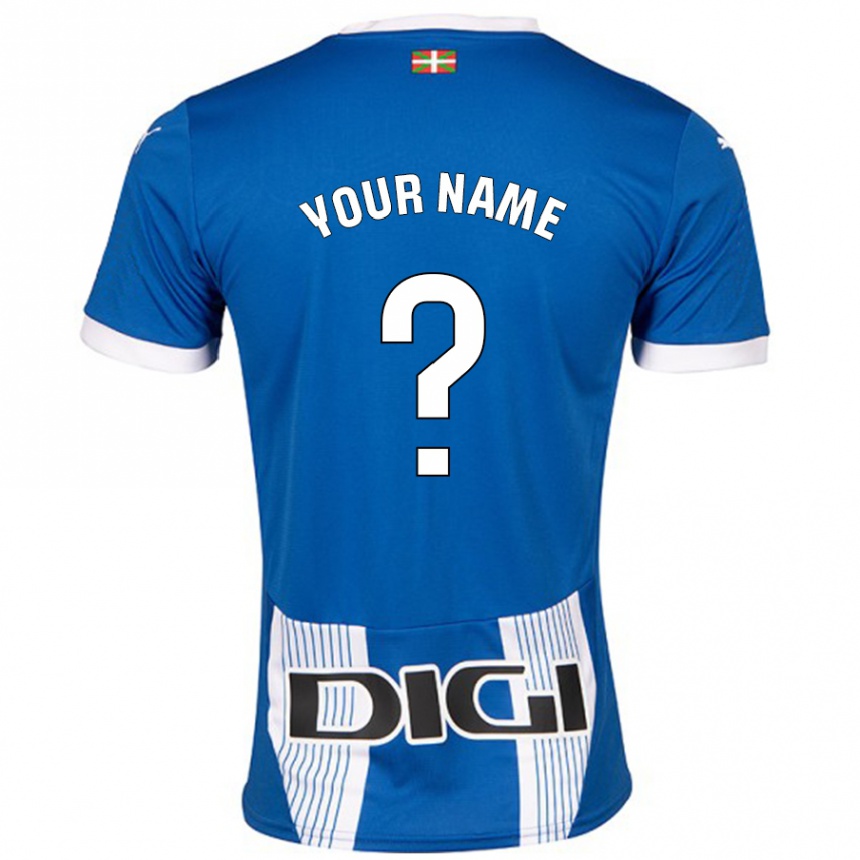 Kids Football Your Name #0 Blue Home Jersey 2024/25 T-Shirt Nz