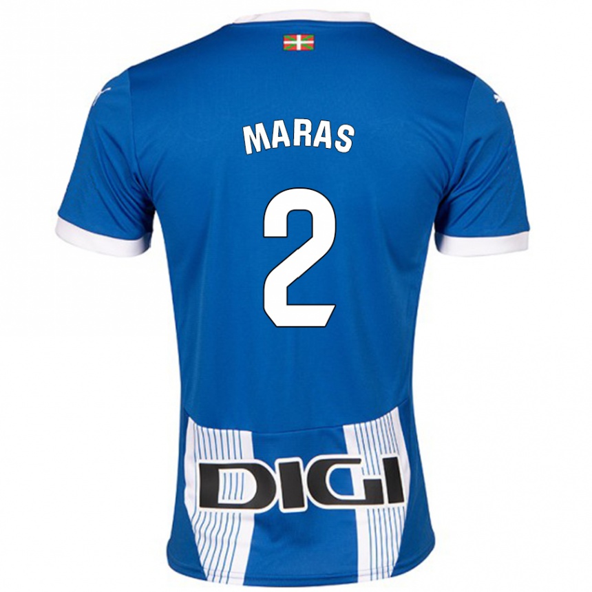 Kids Football Nikola Maras #2 Blue Home Jersey 2024/25 T-Shirt Nz