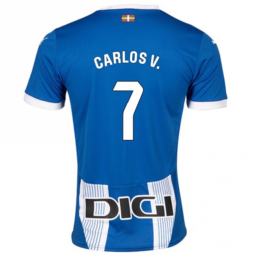 Kids Football Carlos Vicente #7 Blue Home Jersey 2024/25 T-Shirt Nz