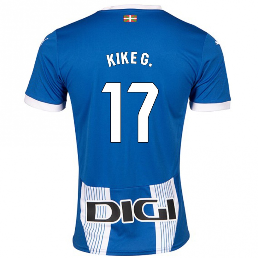 Kids Football Kike García #17 Blue Home Jersey 2024/25 T-Shirt Nz