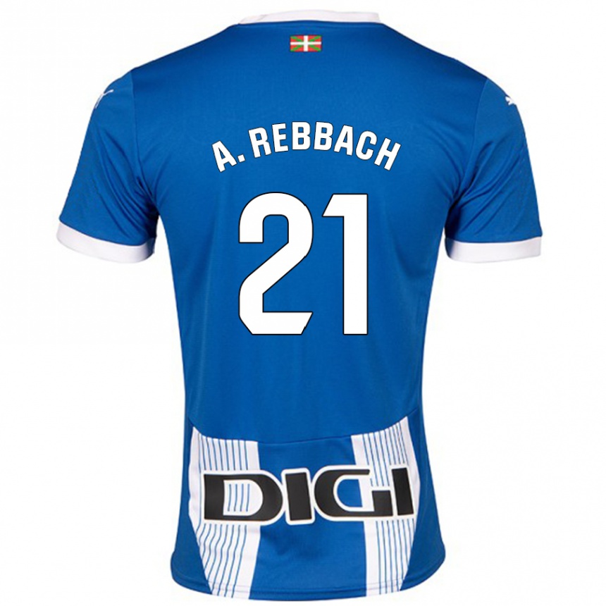 Kids Football Abde Rebbach #21 Blue Home Jersey 2024/25 T-Shirt Nz