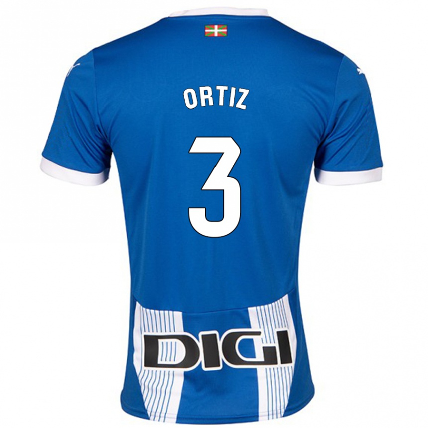 Kids Football Eneko Ortiz #3 Blue Home Jersey 2024/25 T-Shirt Nz