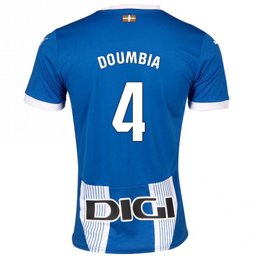 Kids Football Daouda Doumbia #4 Blue Home Jersey 2024/25 T-Shirt Nz