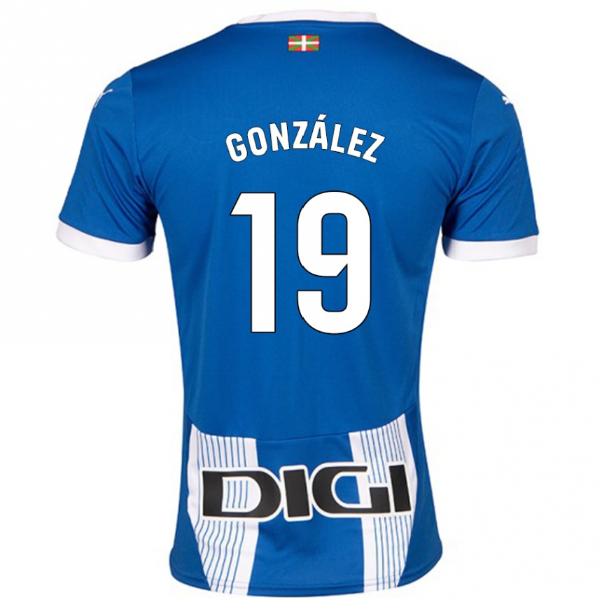 Kids Football Aimar González #19 Blue Home Jersey 2024/25 T-Shirt Nz