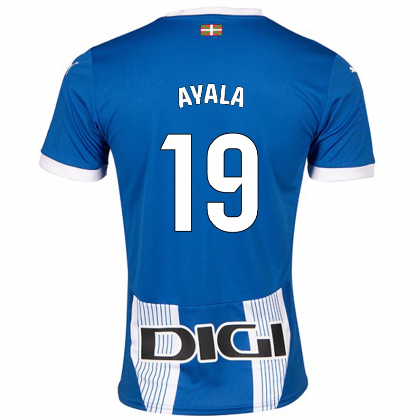 Kids Football Axel Ayala #19 Blue Home Jersey 2024/25 T-Shirt Nz