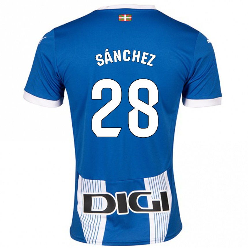 Kids Football Ander Sánchez #28 Blue Home Jersey 2024/25 T-Shirt Nz