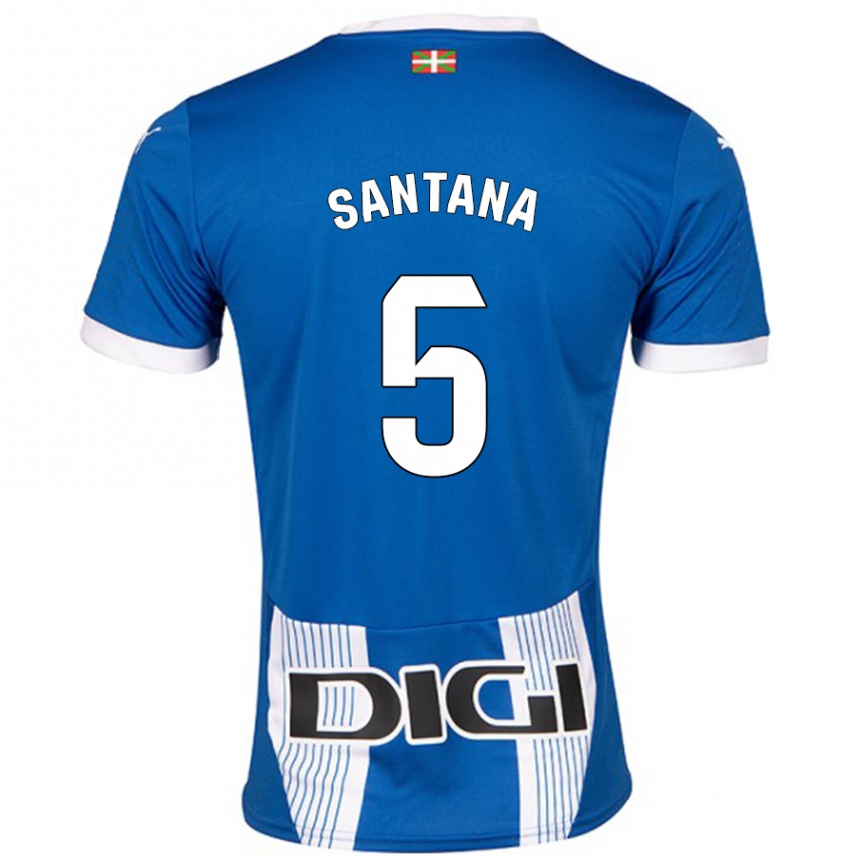 Kids Football Vanesa Santana #5 Blue Home Jersey 2024/25 T-Shirt Nz