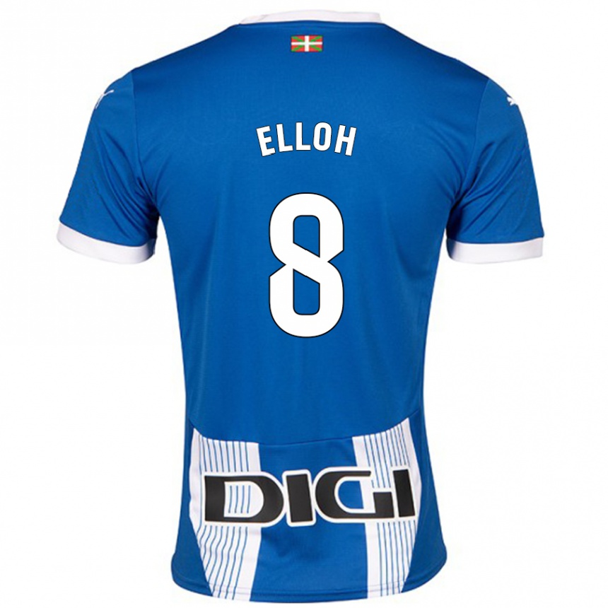 Kids Football Rebecca Elloh #8 Blue Home Jersey 2024/25 T-Shirt Nz