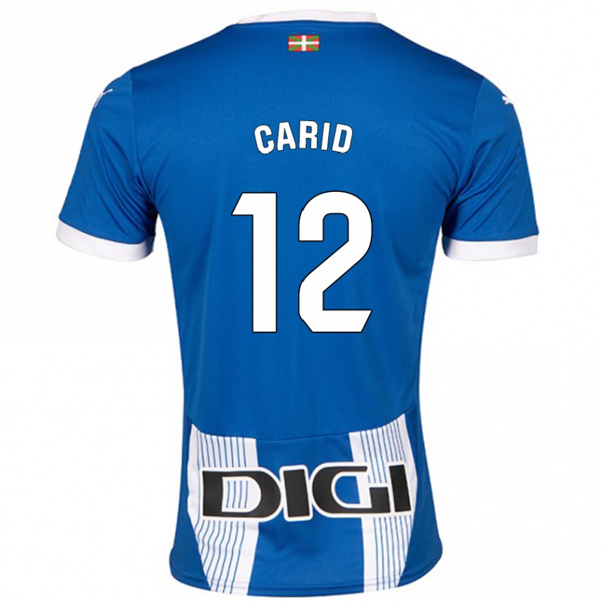 Kids Football Andrea Carid #12 Blue Home Jersey 2024/25 T-Shirt Nz