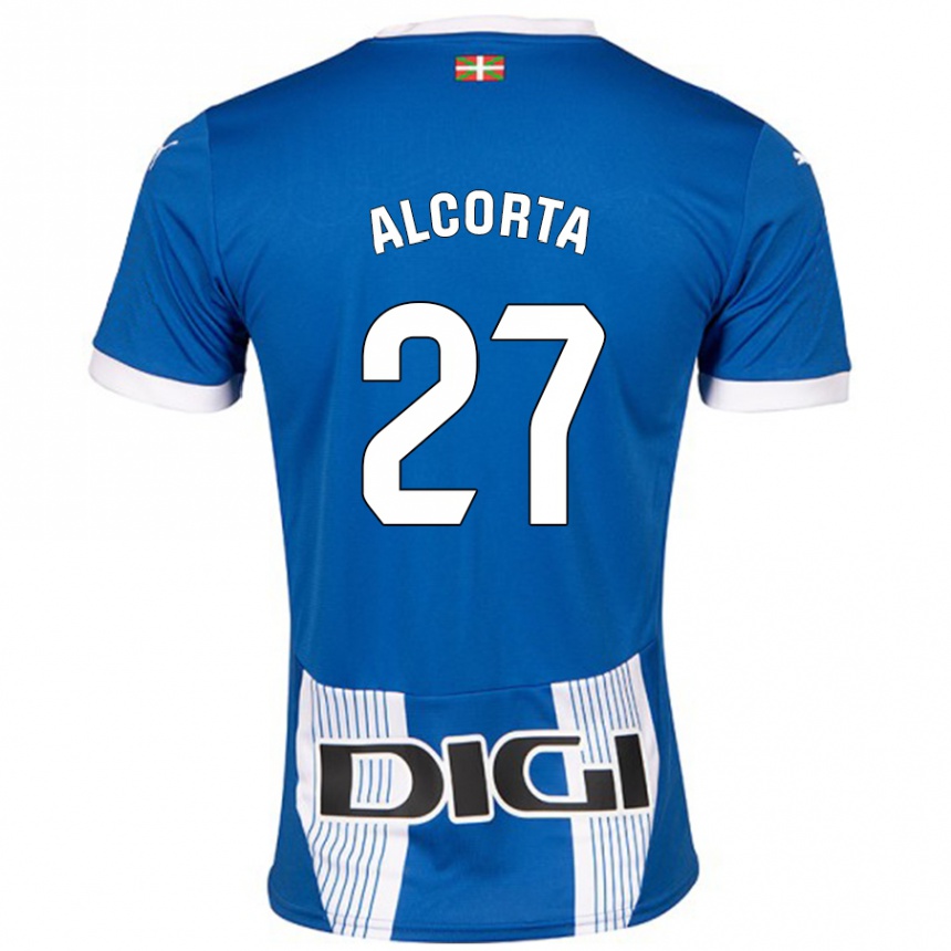 Kids Football Alaitz Alcorta #27 Blue Home Jersey 2024/25 T-Shirt Nz