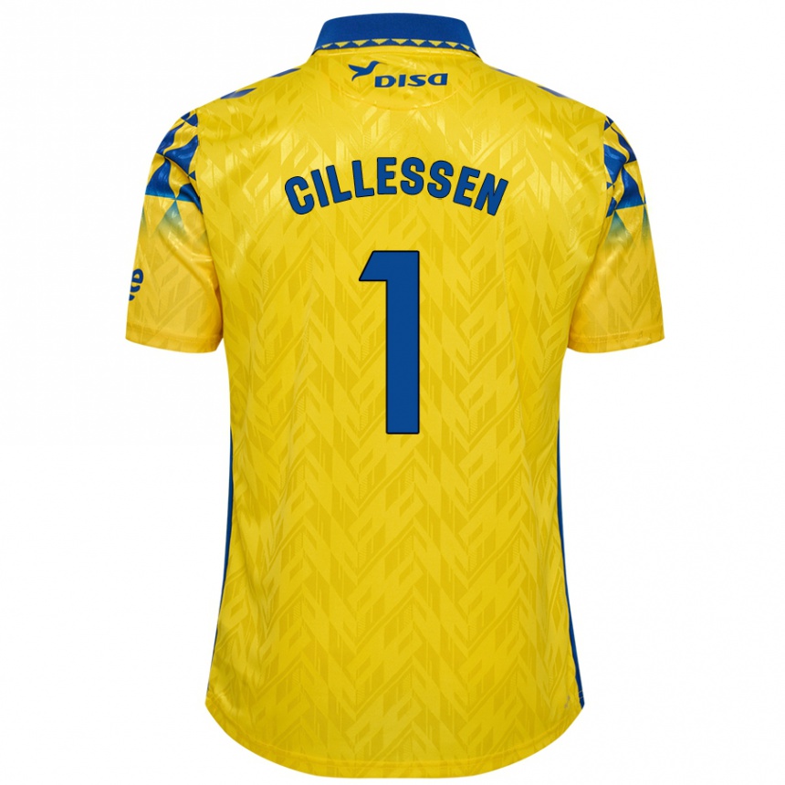 Kids Football Jasper Cillessen #1 Yellow Blue Home Jersey 2024/25 T-Shirt Nz