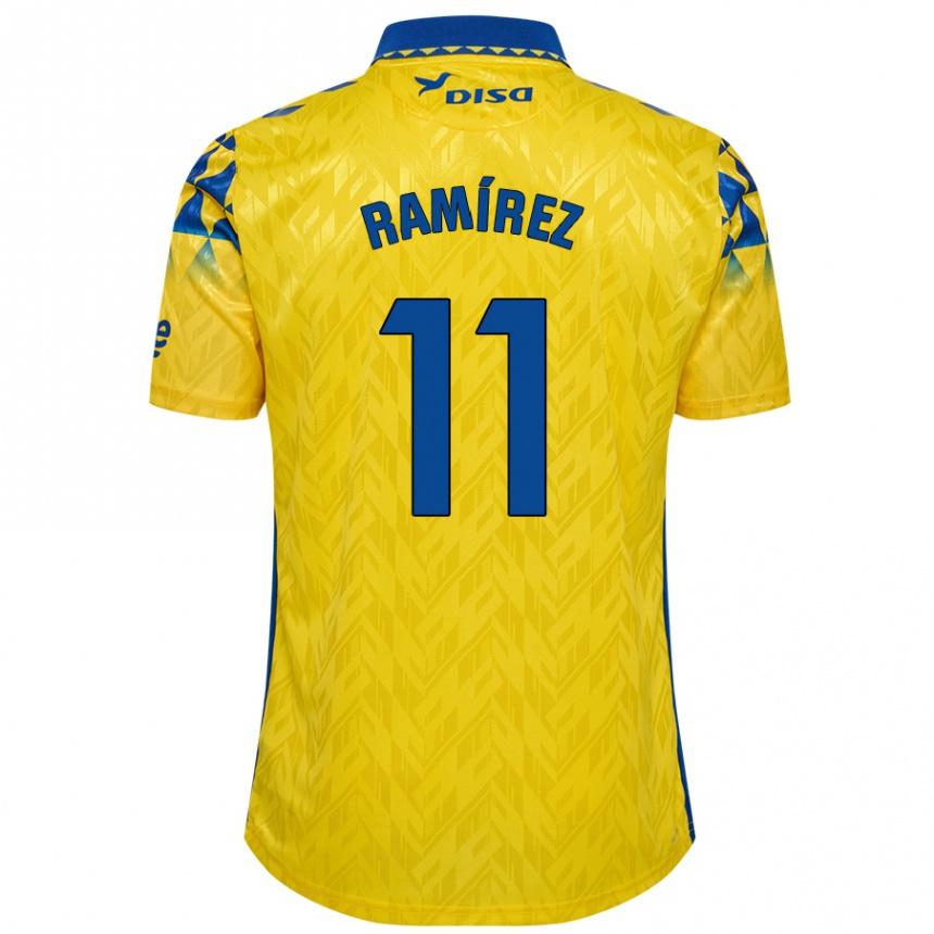 Kids Football Benito Ramírez #11 Yellow Blue Home Jersey 2024/25 T-Shirt Nz