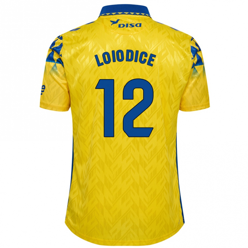 Kids Football Enzo Loiodice #12 Yellow Blue Home Jersey 2024/25 T-Shirt Nz