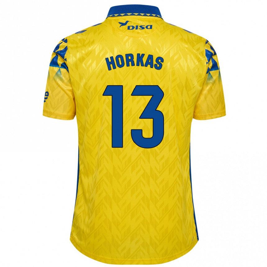 Kids Football Dinko Horkas #13 Yellow Blue Home Jersey 2024/25 T-Shirt Nz