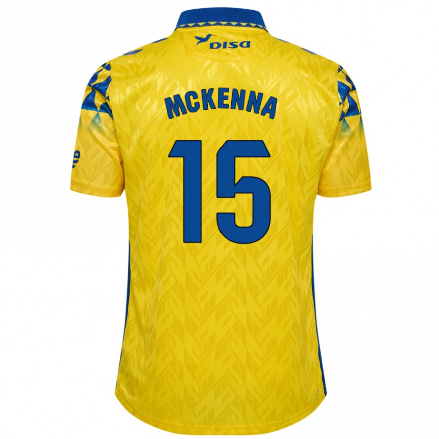 Kids Football Scott Mckenna #15 Yellow Blue Home Jersey 2024/25 T-Shirt Nz