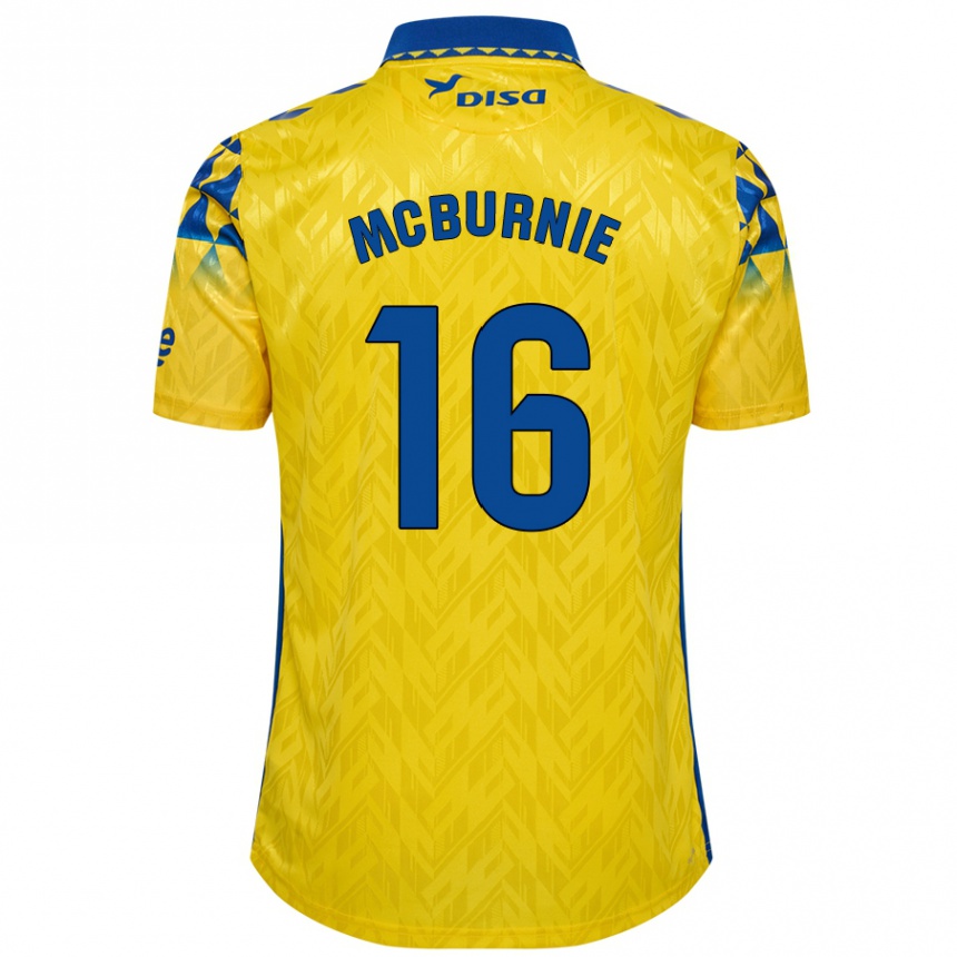 Kids Football Oli Mcburnie #16 Yellow Blue Home Jersey 2024/25 T-Shirt Nz