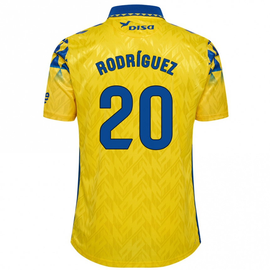 Kids Football Kirian Rodríguez #20 Yellow Blue Home Jersey 2024/25 T-Shirt Nz