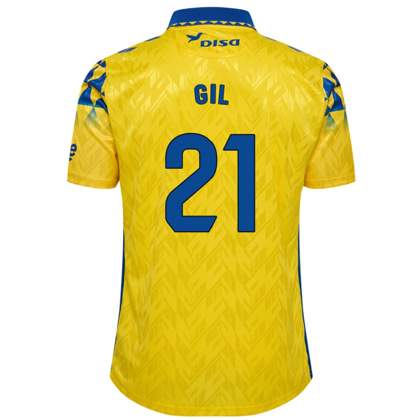 Kids Football Iván Gil #21 Yellow Blue Home Jersey 2024/25 T-Shirt Nz