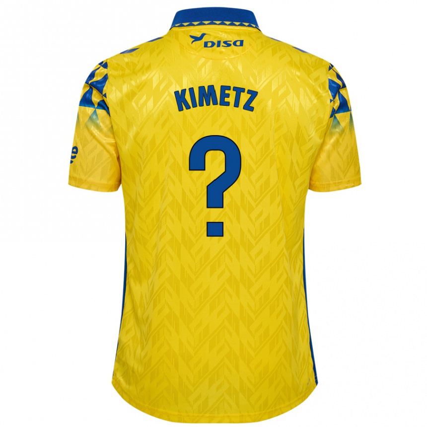 Kids Football Kimetz García #0 Yellow Blue Home Jersey 2024/25 T-Shirt Nz