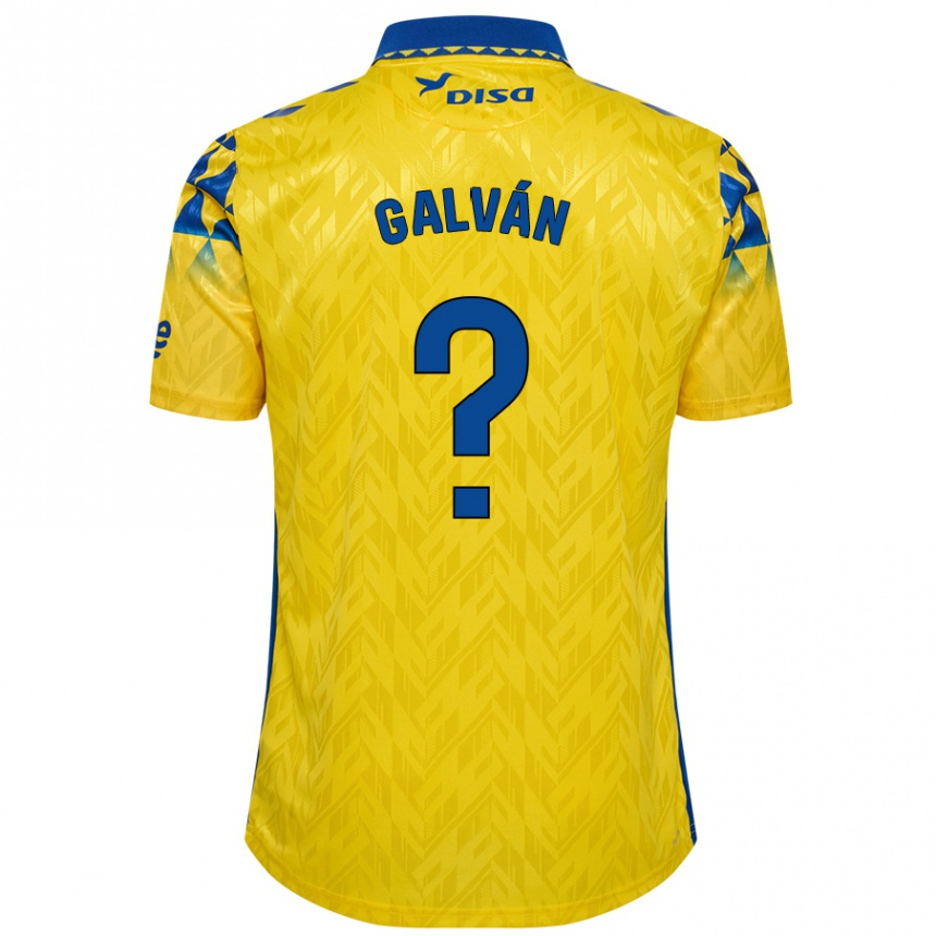 Kids Football Carlos Galván #0 Yellow Blue Home Jersey 2024/25 T-Shirt Nz