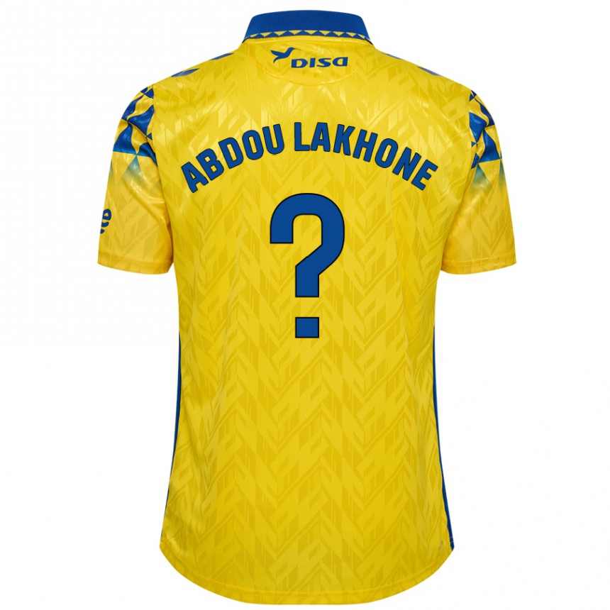 Kids Football Pape Abdou Lakhone #0 Yellow Blue Home Jersey 2024/25 T-Shirt Nz