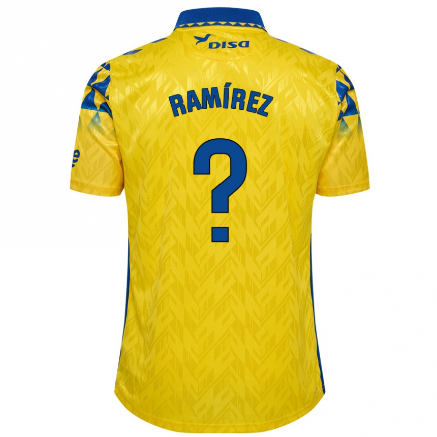 Kids Football Daniel Ramírez #0 Yellow Blue Home Jersey 2024/25 T-Shirt Nz