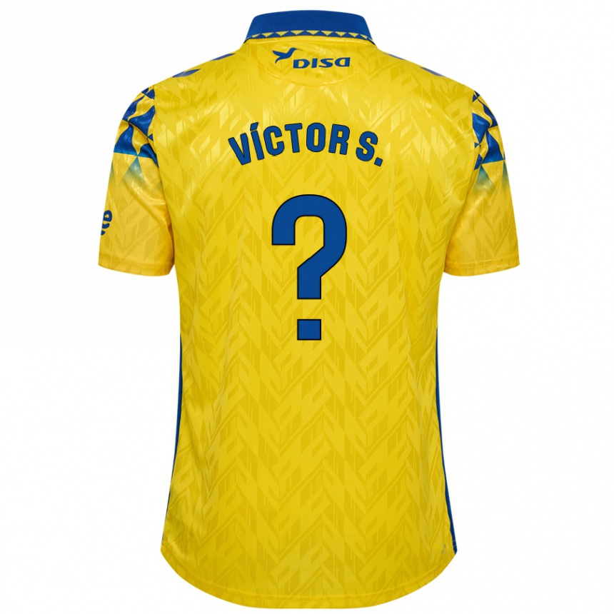 Kids Football Víctor Sánchez #0 Yellow Blue Home Jersey 2024/25 T-Shirt Nz