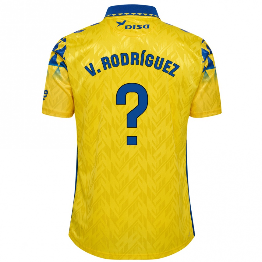 Kids Football Carlos Vicente Rodríguez #0 Yellow Blue Home Jersey 2024/25 T-Shirt Nz