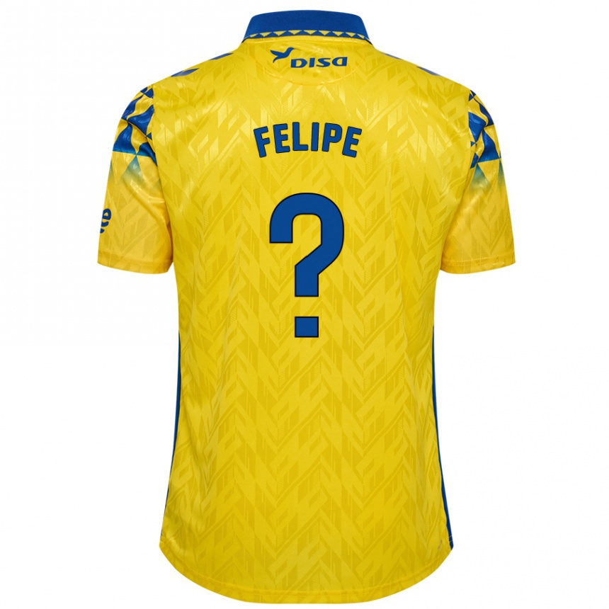 Kids Football Amai Felipe #0 Yellow Blue Home Jersey 2024/25 T-Shirt Nz