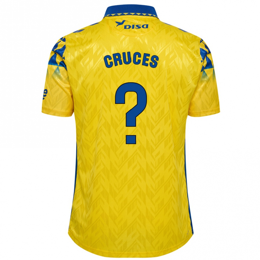 Kids Football Denis Cruces #0 Yellow Blue Home Jersey 2024/25 T-Shirt Nz