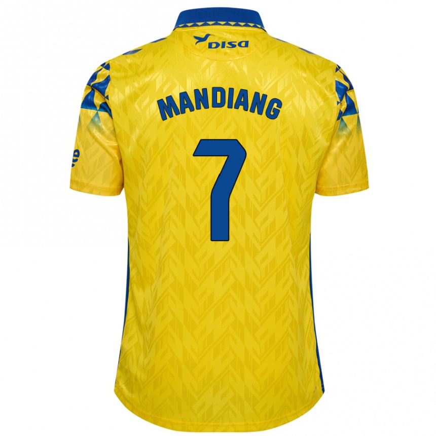 Kids Football Saliou Mandiang #7 Yellow Blue Home Jersey 2024/25 T-Shirt Nz