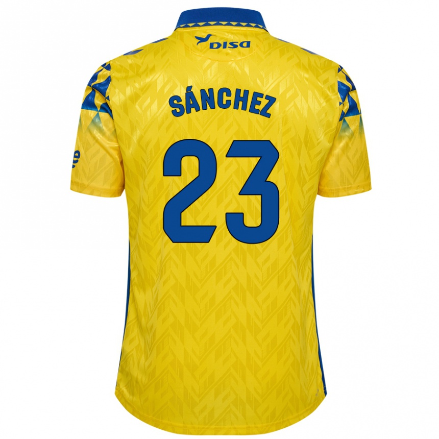 Kids Football Omar Sánchez #23 Yellow Blue Home Jersey 2024/25 T-Shirt Nz