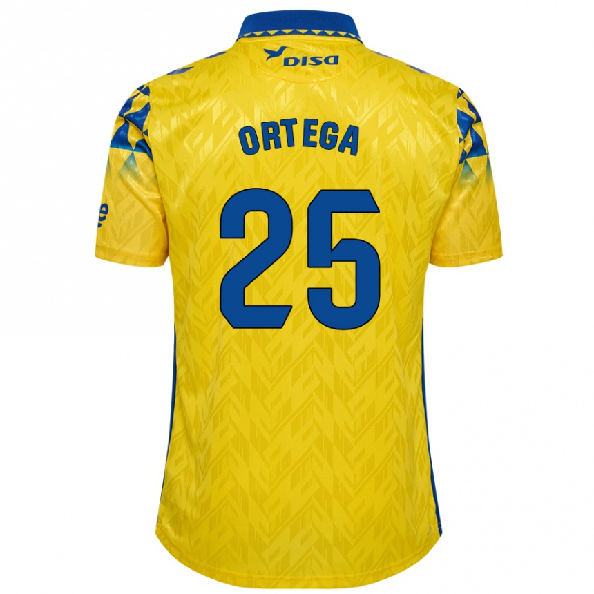 Kids Football Edián Ortega #25 Yellow Blue Home Jersey 2024/25 T-Shirt Nz