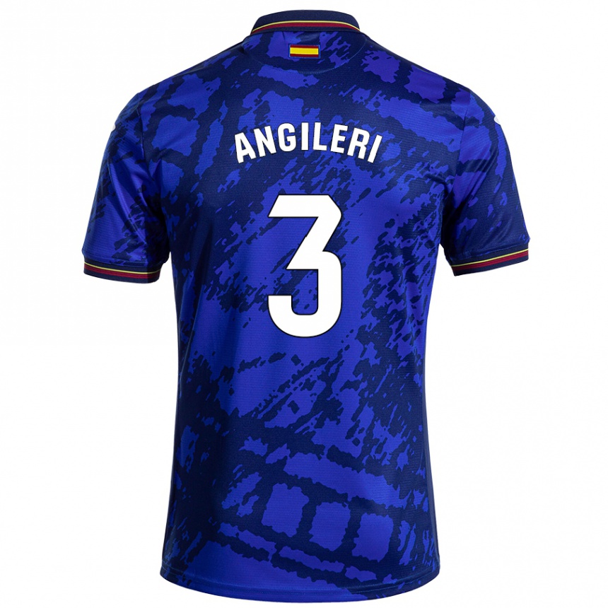 Kids Football Fabrizio Angileri #3 Darker Blue Home Jersey 2024/25 T-Shirt Nz