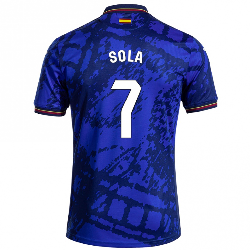 Kids Football Álex Sola #7 Darker Blue Home Jersey 2024/25 T-Shirt Nz