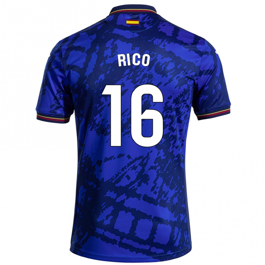 Kids Football Diego Rico #16 Darker Blue Home Jersey 2024/25 T-Shirt Nz