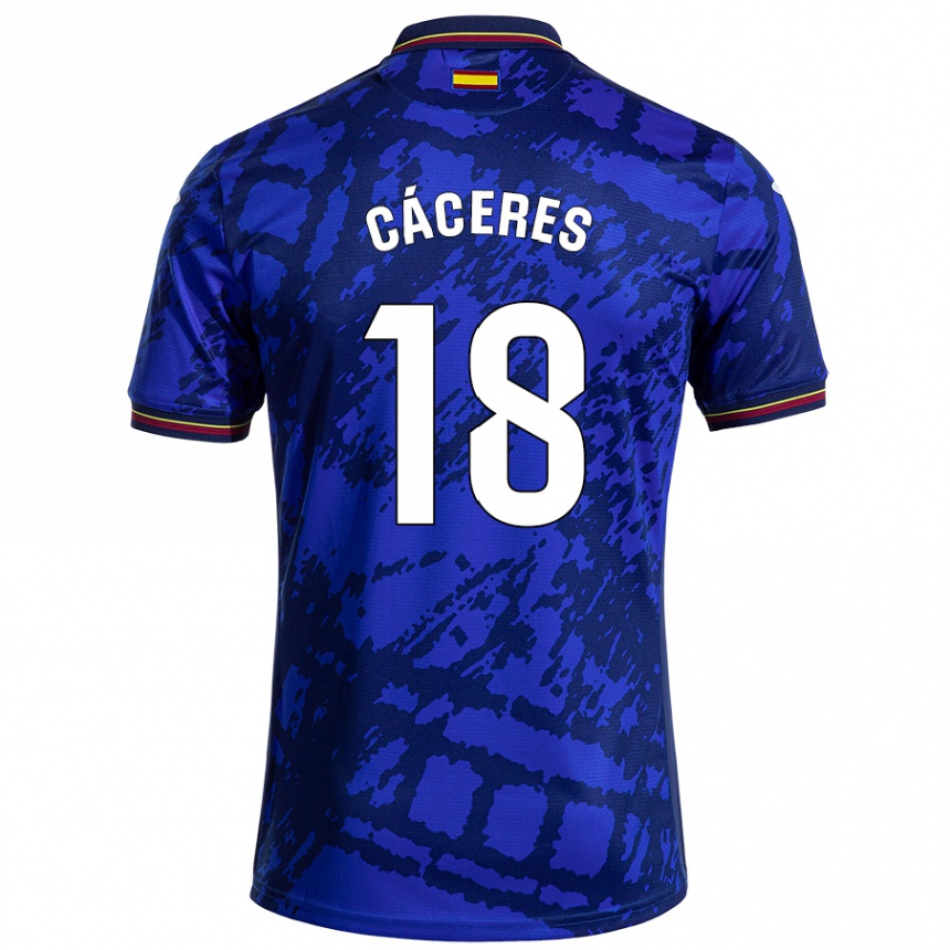 Kids Football Damián Cáceres #18 Darker Blue Home Jersey 2024/25 T-Shirt Nz