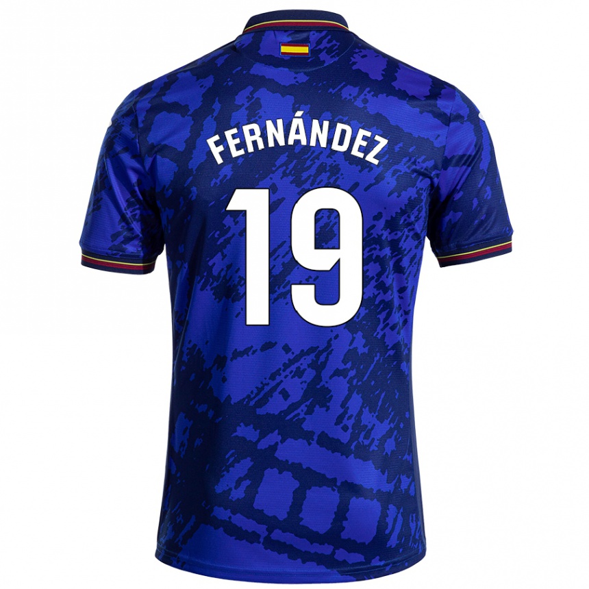 Kids Football Ismael Fernández #19 Darker Blue Home Jersey 2024/25 T-Shirt Nz