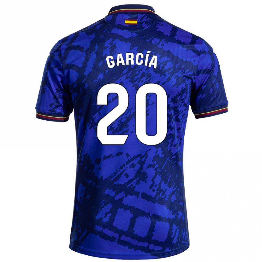 Kids Football Álex García #20 Darker Blue Home Jersey 2024/25 T-Shirt Nz