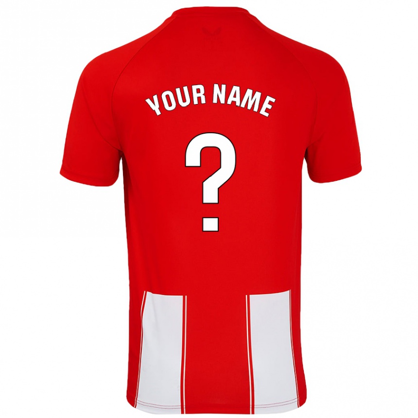 Kids Football Your Name #0 Red White Home Jersey 2024/25 T-Shirt Nz