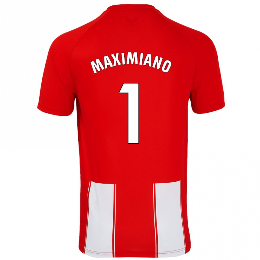 Kids Football Luís Maximiano #1 Red White Home Jersey 2024/25 T-Shirt Nz