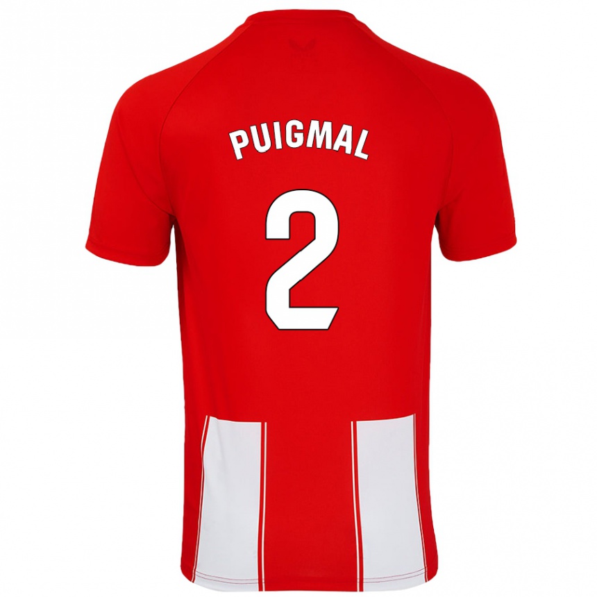 Kids Football Arnau Puigmal #2 Red White Home Jersey 2024/25 T-Shirt Nz