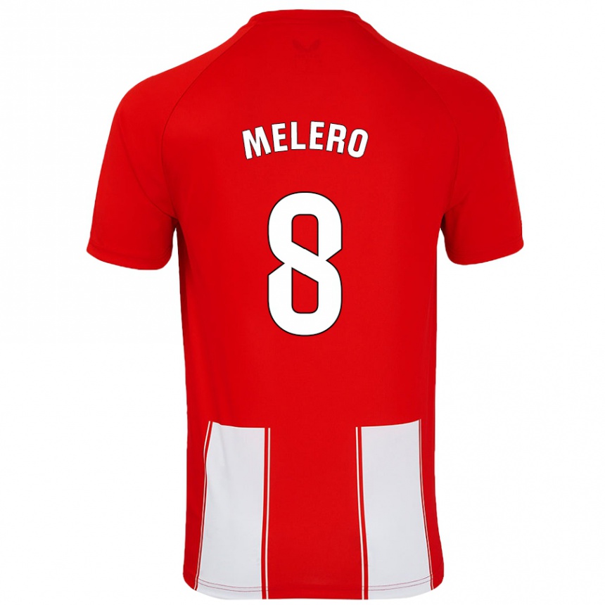 Kids Football Gonzalo Melero #8 Red White Home Jersey 2024/25 T-Shirt Nz