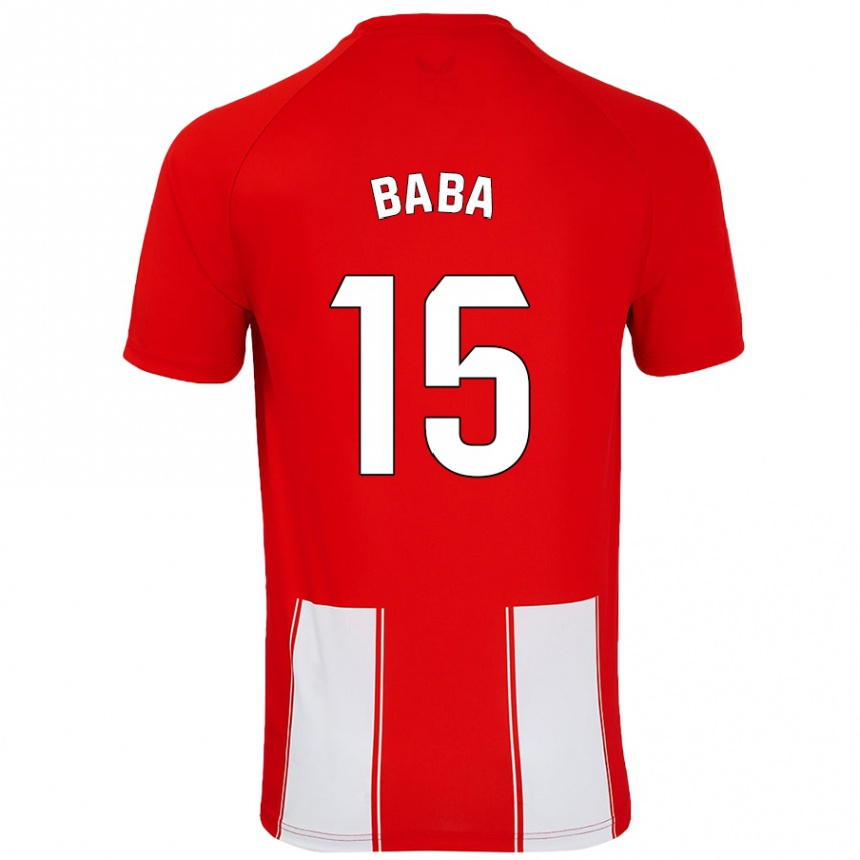 Kids Football Iddrisu Baba #15 Red White Home Jersey 2024/25 T-Shirt Nz