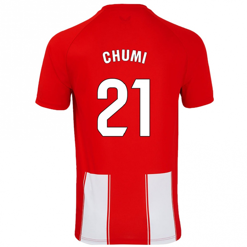 Kids Football Chumi #21 Red White Home Jersey 2024/25 T-Shirt Nz