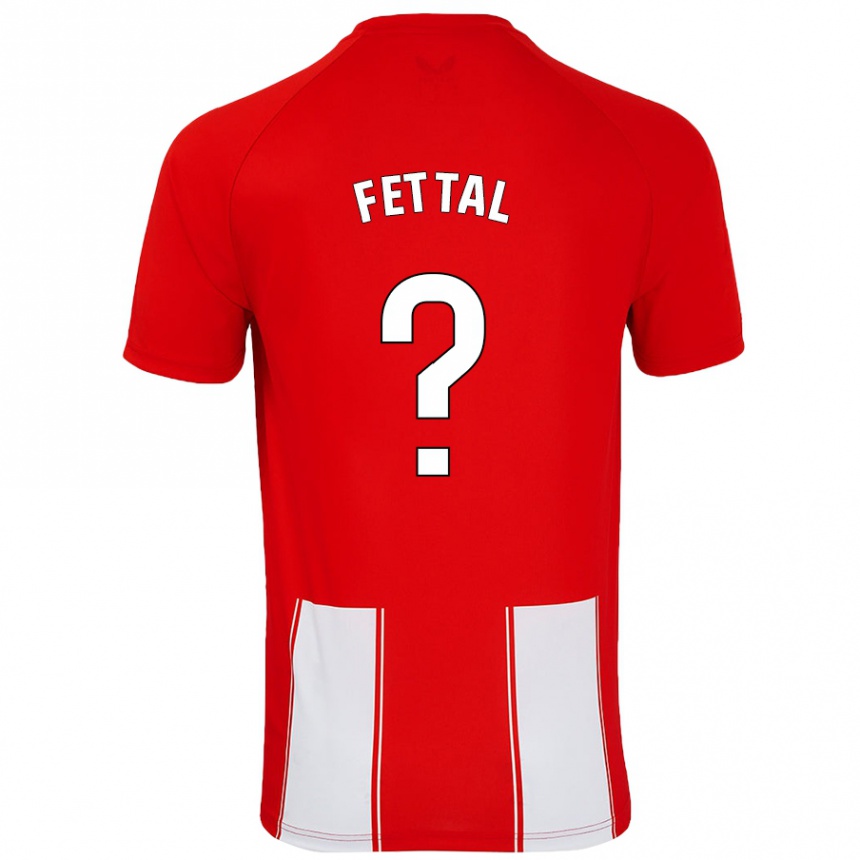 Kids Football Rachad Fettal #0 Red White Home Jersey 2024/25 T-Shirt Nz