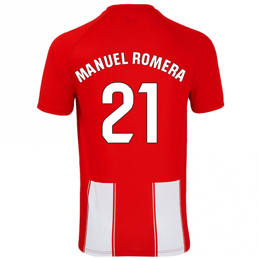 Kids Football José Manuel Romera #21 Red White Home Jersey 2024/25 T-Shirt Nz