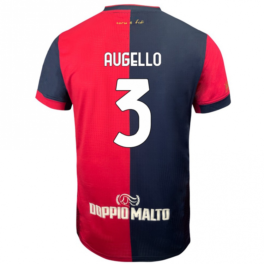 Kids Football Tommaso Augello #3 Red Darker Blue Home Jersey 2024/25 T-Shirt Nz