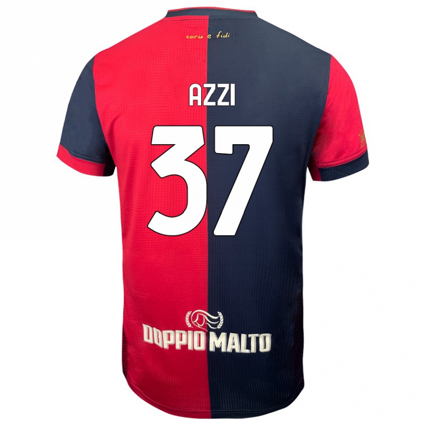 Kids Football Paulo Azzi #37 Red Darker Blue Home Jersey 2024/25 T-Shirt Nz