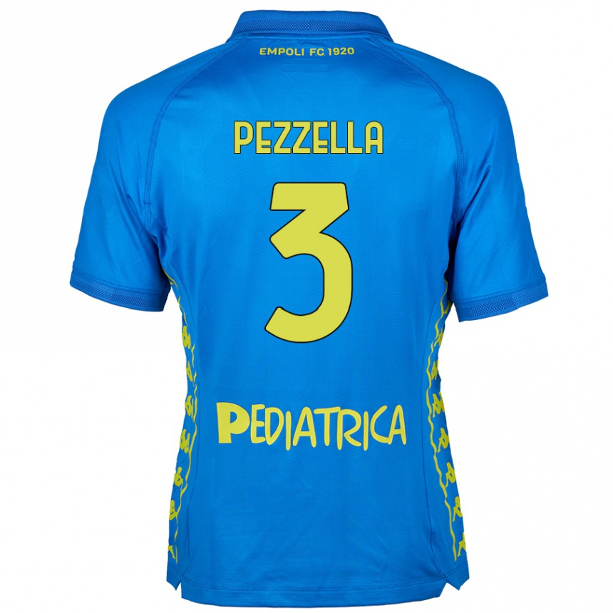 Kids Football Giuseppe Pezzella #3 Blue Home Jersey 2024/25 T-Shirt Nz